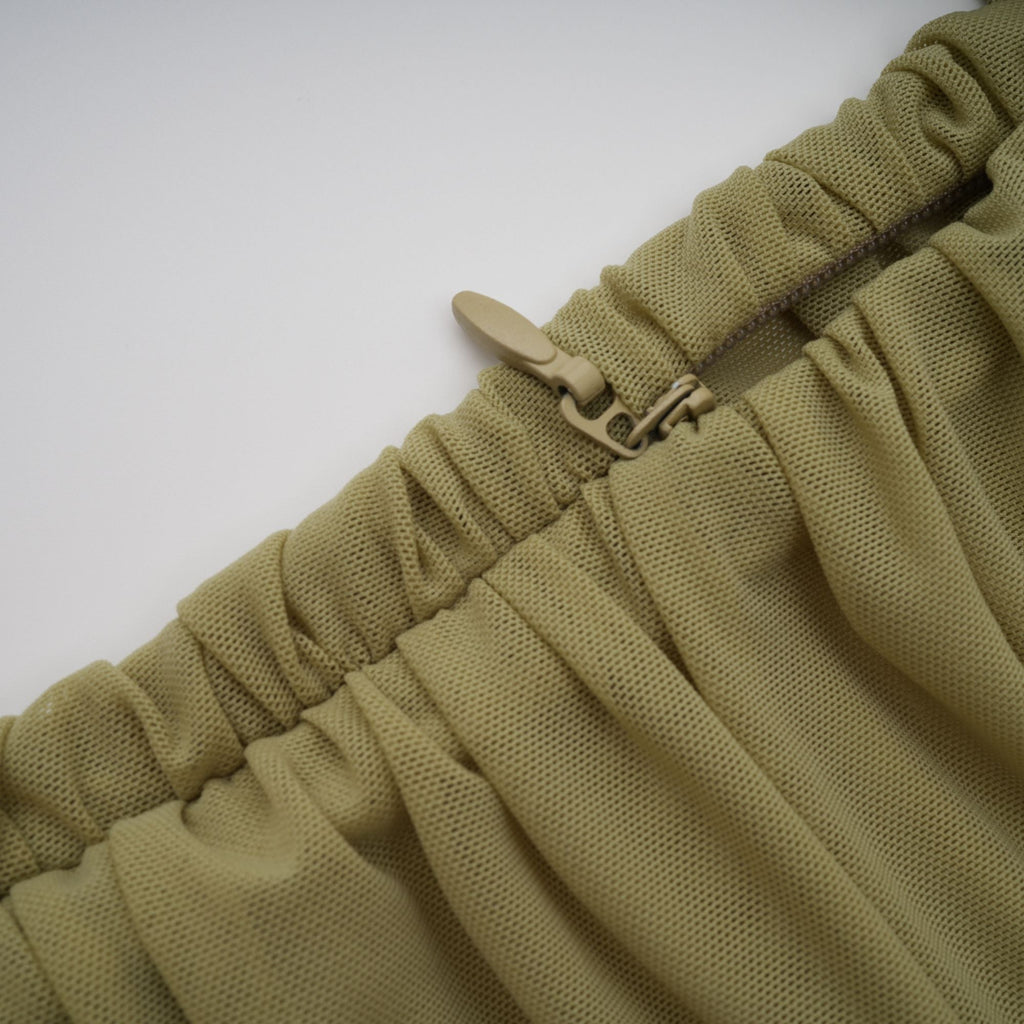 Estelle off-shoulder semi-sheer midi dress in Green