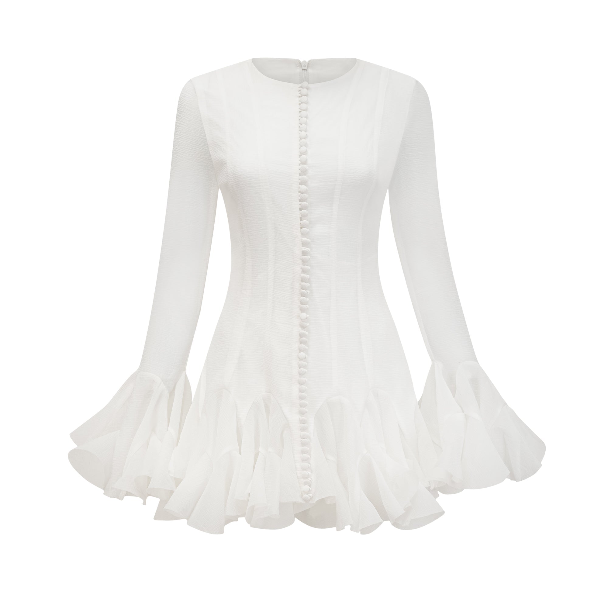 Anaïs halvtransparent utsvängd miniklänning