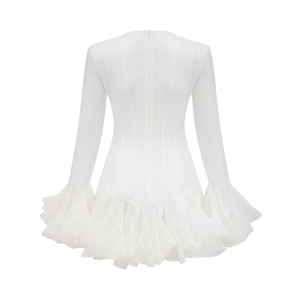 Anaïs halvtransparent utsvängd miniklänning