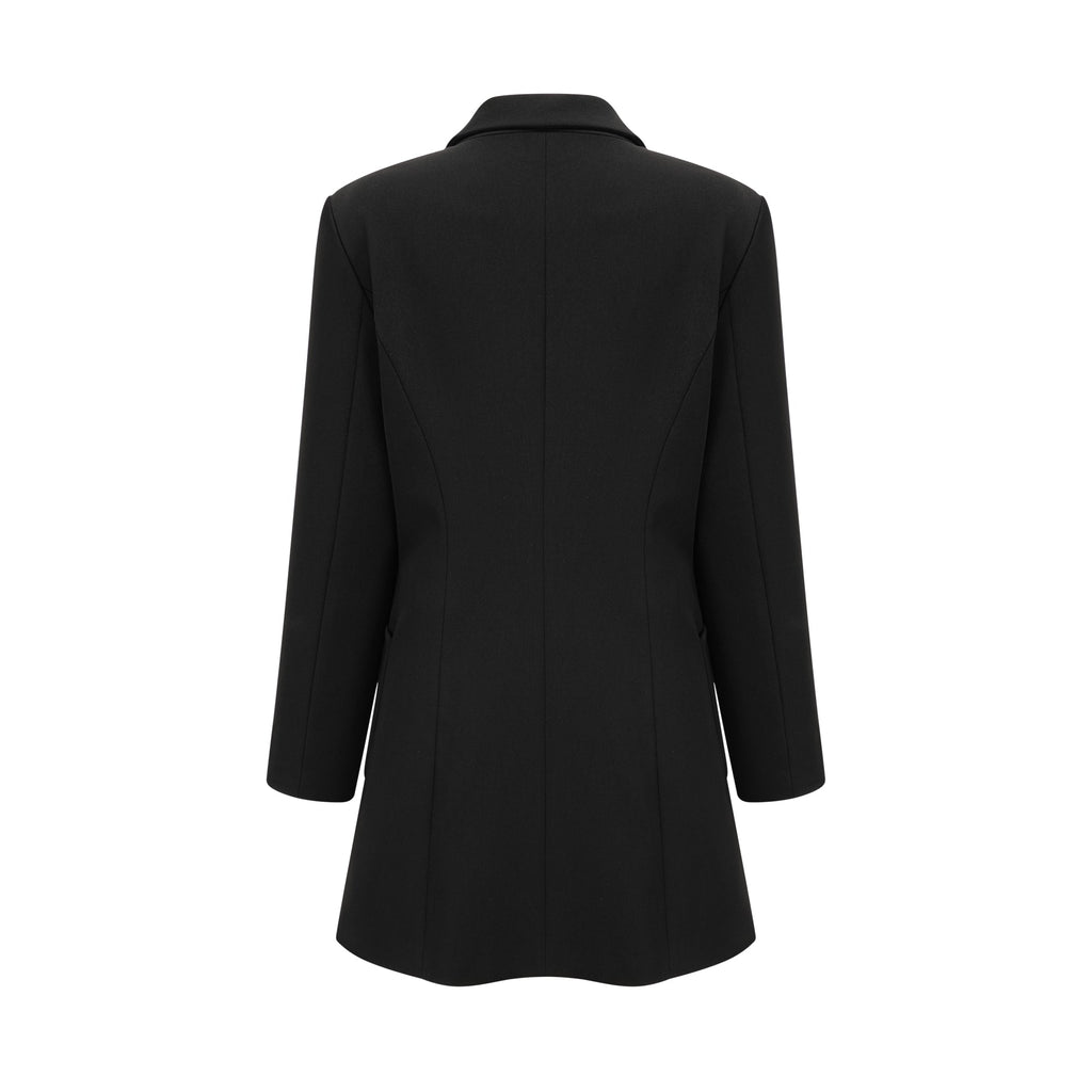 Robe blazer noire à simple boutonnage Aurore