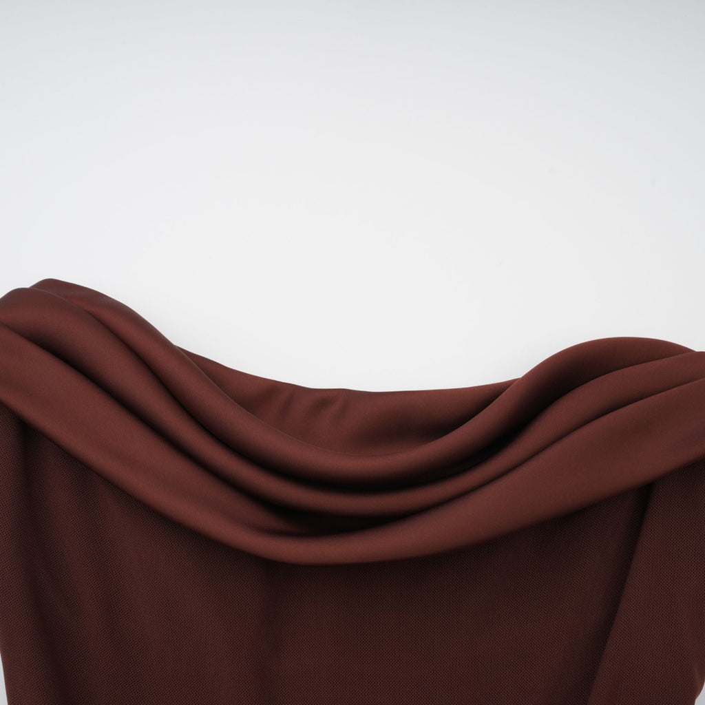 Vedette Brun Rynkad Korsett Maxiklänning (Utan Handskar)