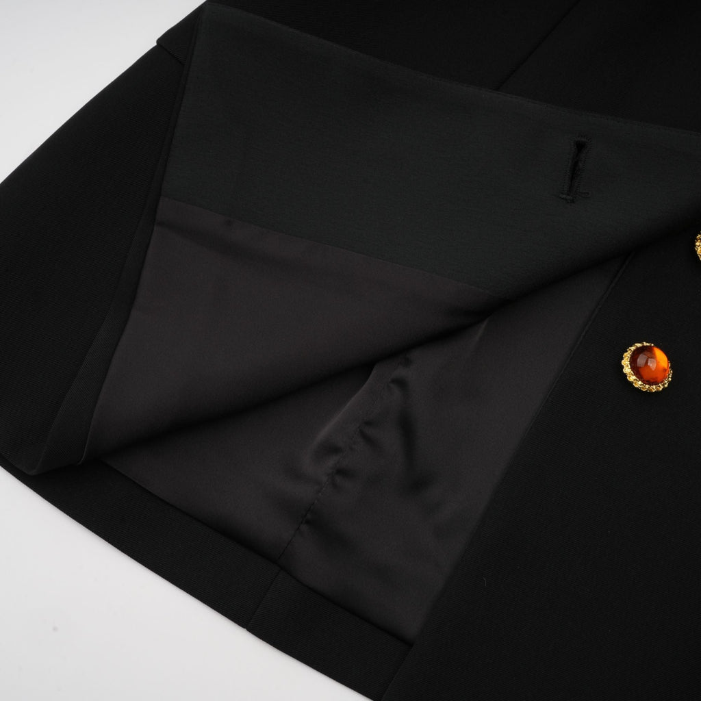 Robe blazer noire à simple boutonnage Aurore