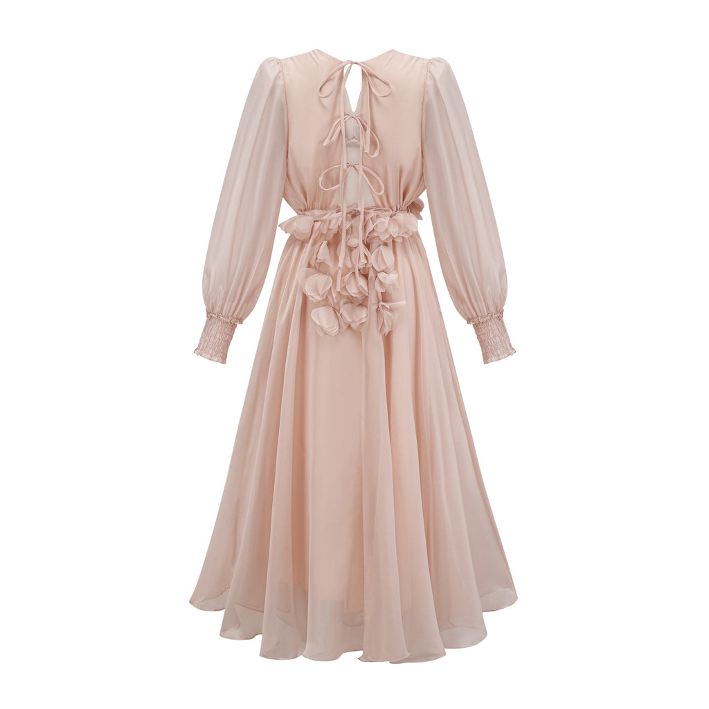 Lucie faux-floral embellished midi dress