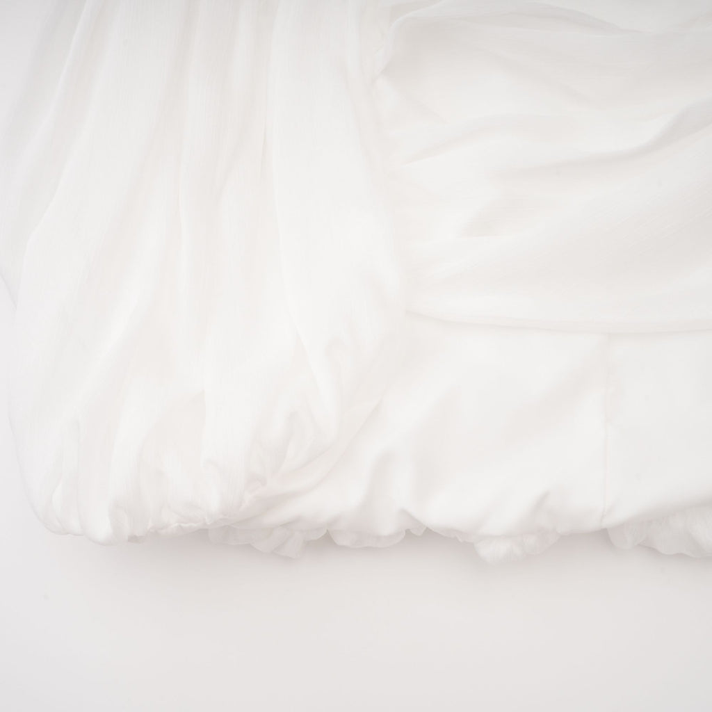 Déotille White Asymmetrical Ruched Mini Dress