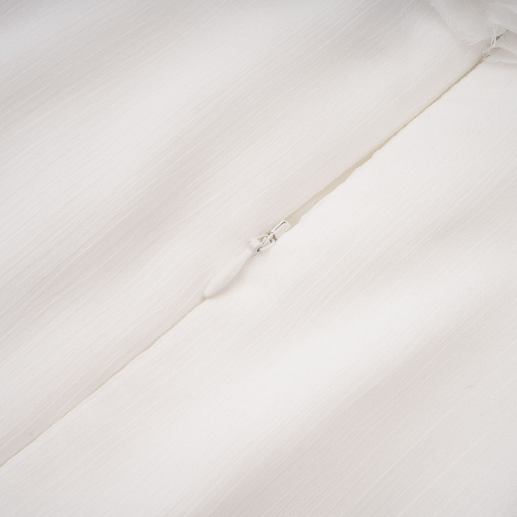 Déotille White Asymmetrical Ruched Mini Dress