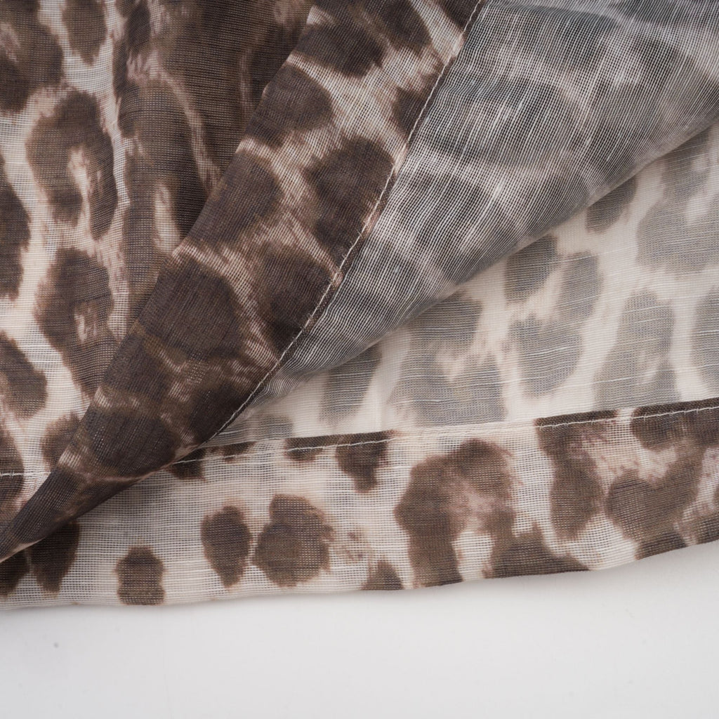 Belle leopard-print oversize-sleeved blouse