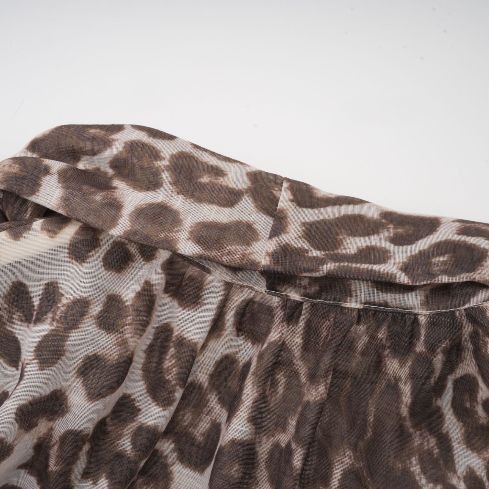 Belle leopard-print oversize-sleeved blouse