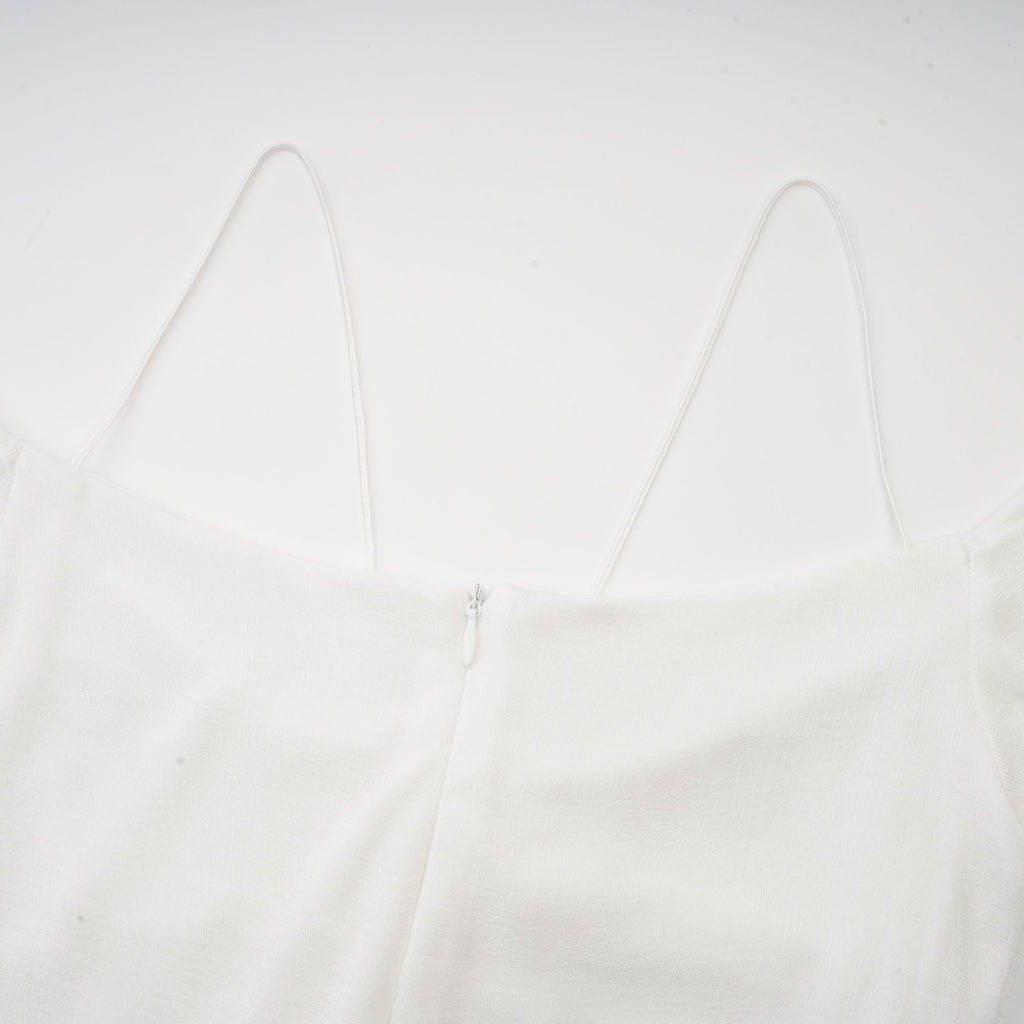 Nadine off-shoulder panelled maxi dress in White