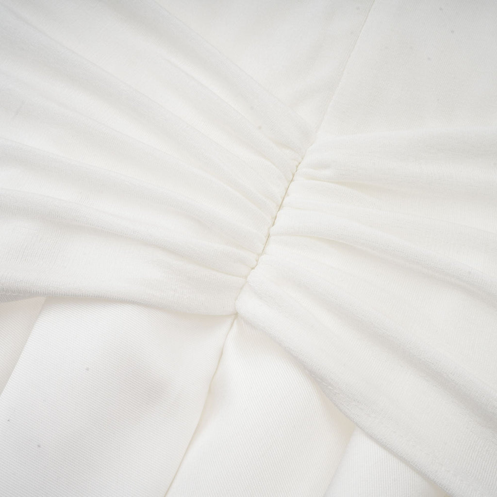 Nadine off-shoulder panelled maxi dress in White