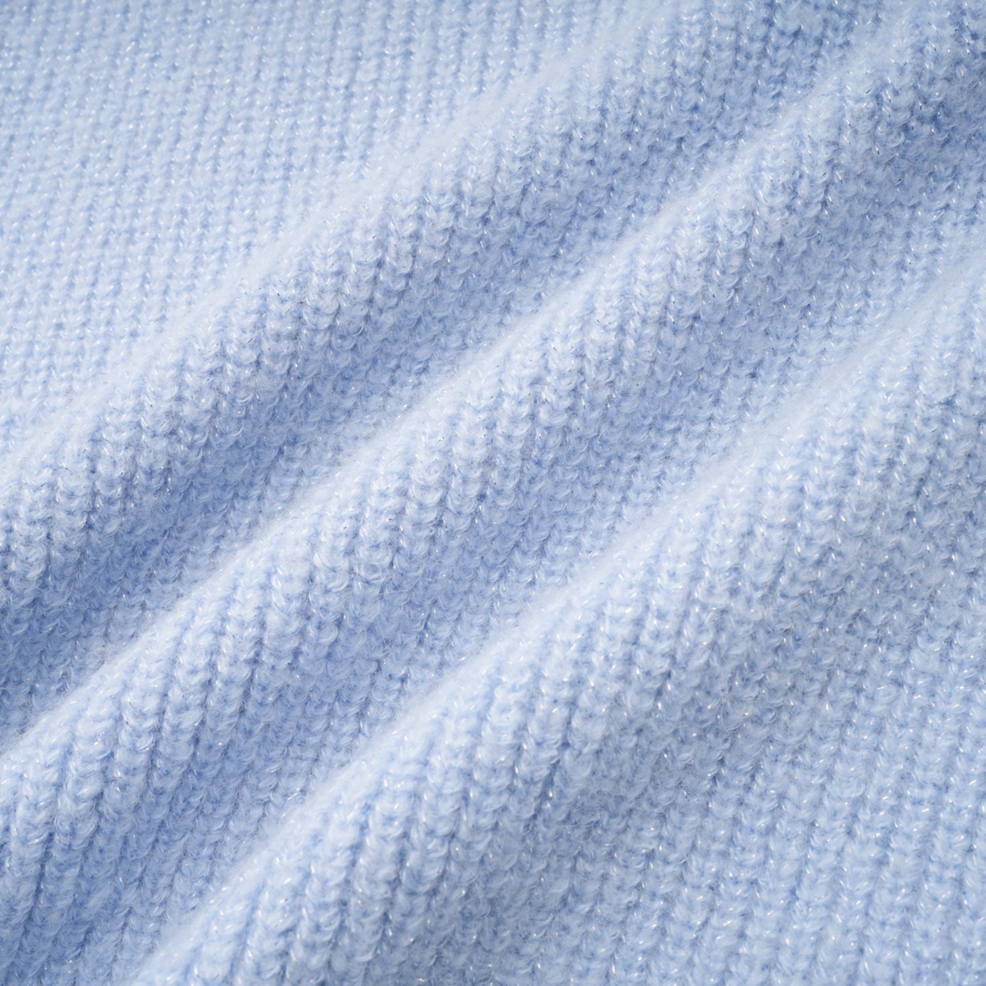 Chantal Blue Knit Two-Piece Blouse and Skirt Set