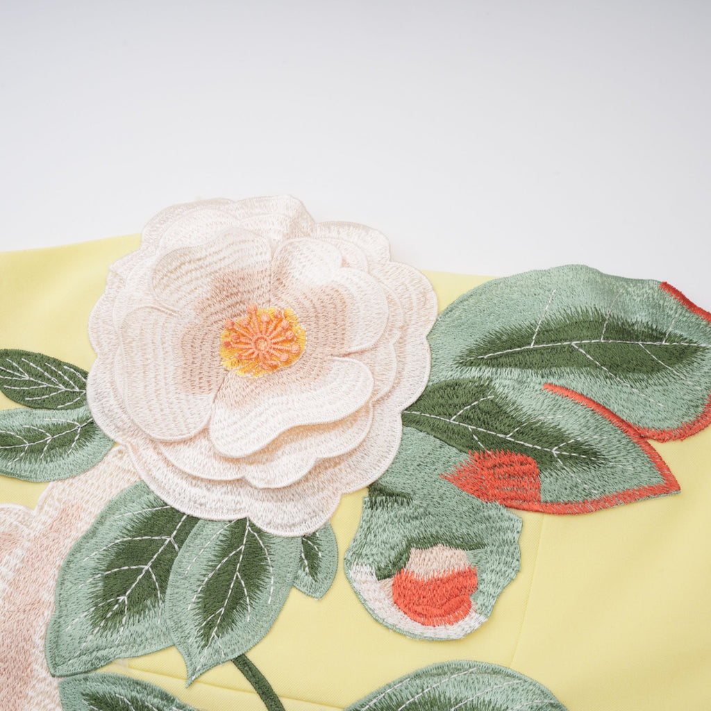 Abigail Gul Blommig Broderad Miniklänning