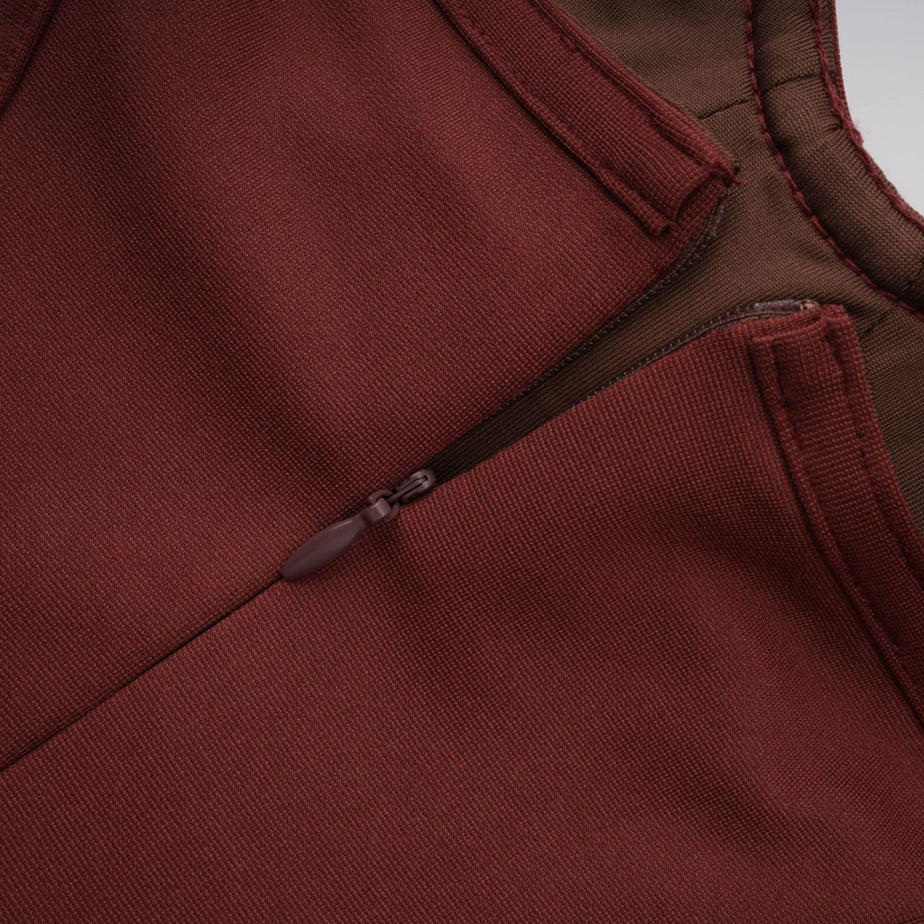 Delphine ribbon-design corset maxi dress in Brown