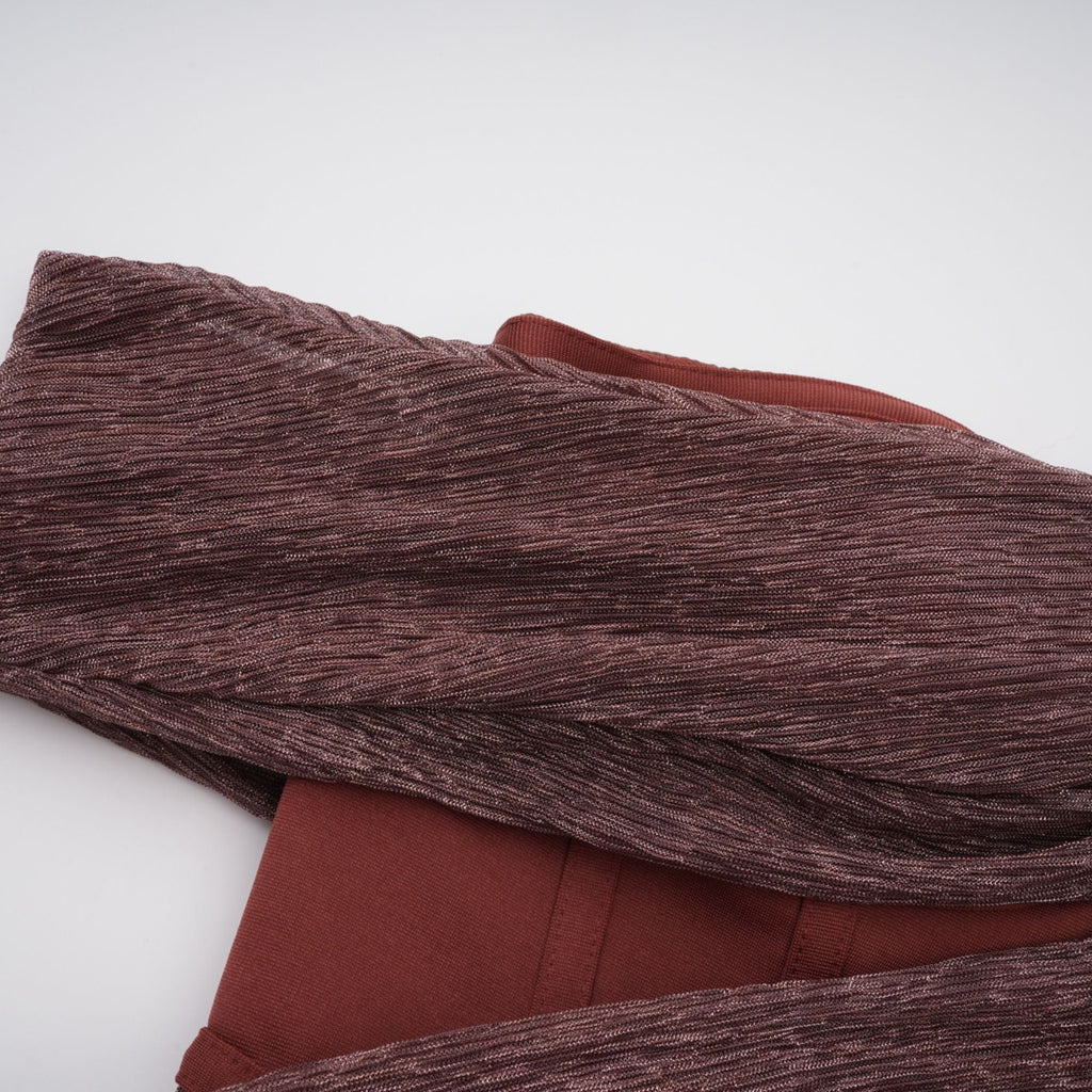 Delphine ribbon-design corset maxi dress in Brown