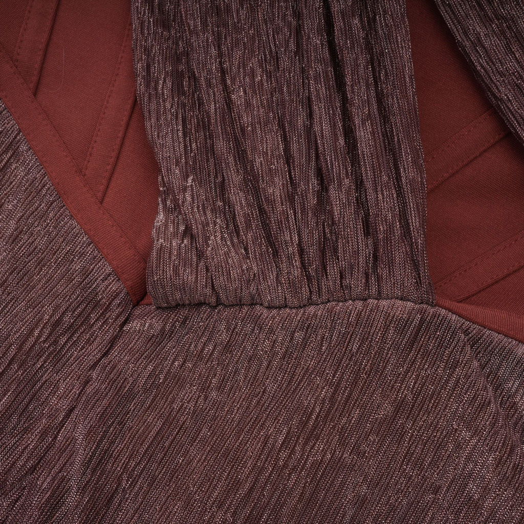 Delphine ribbon-design corset maxi dress in Brown