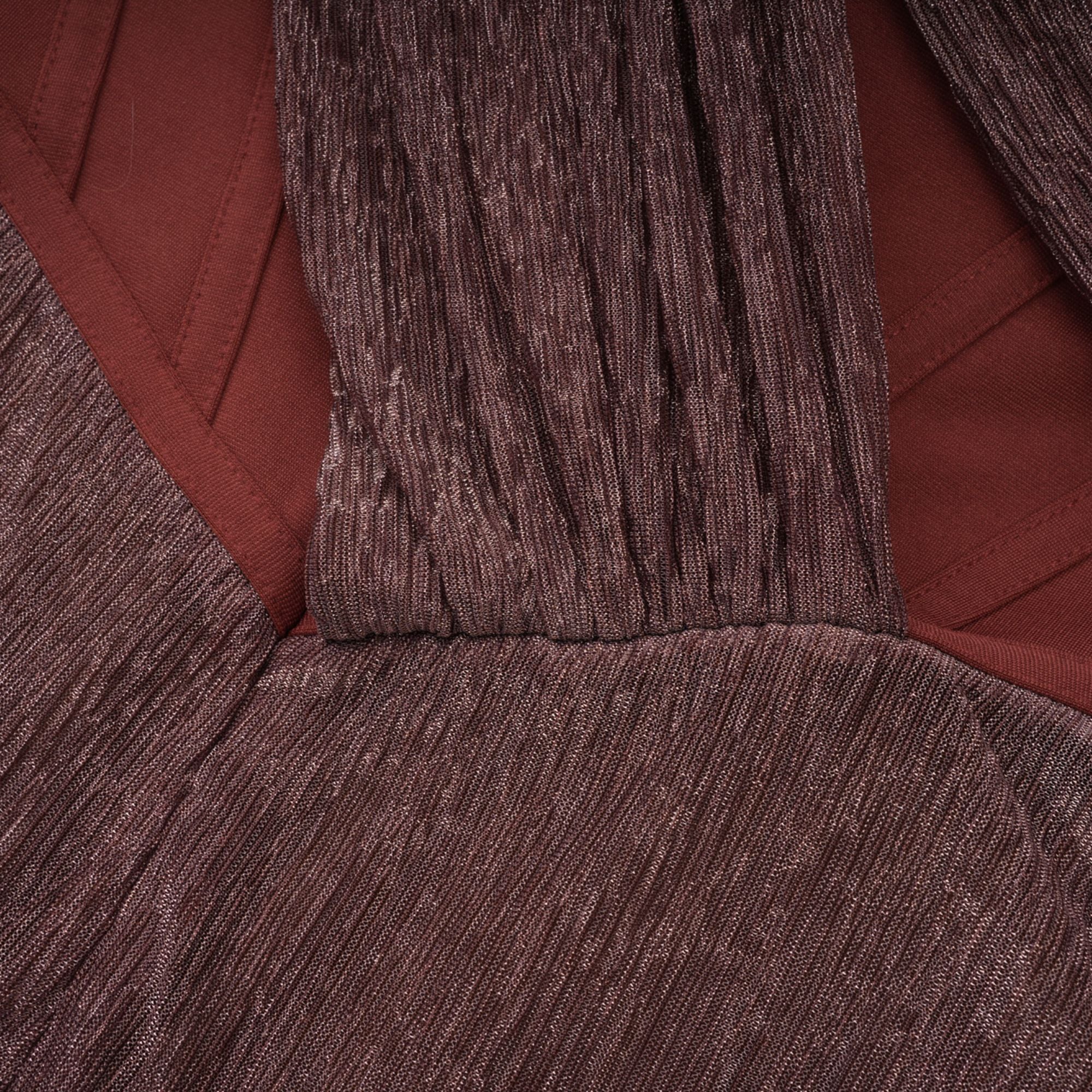 Delphine ribbon-design corset maxi dress in Brown