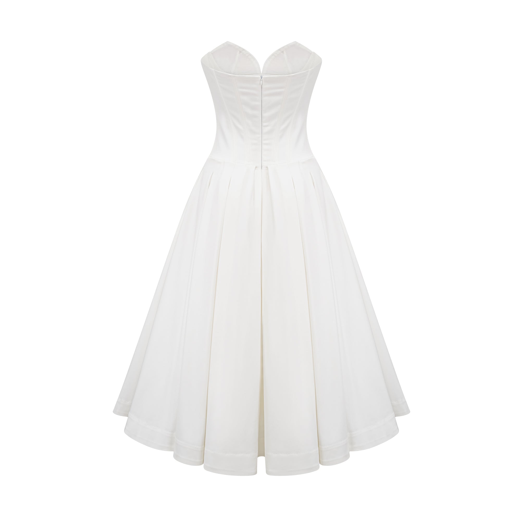 Katherine White Off-Shoulder Corset Midi Dress
