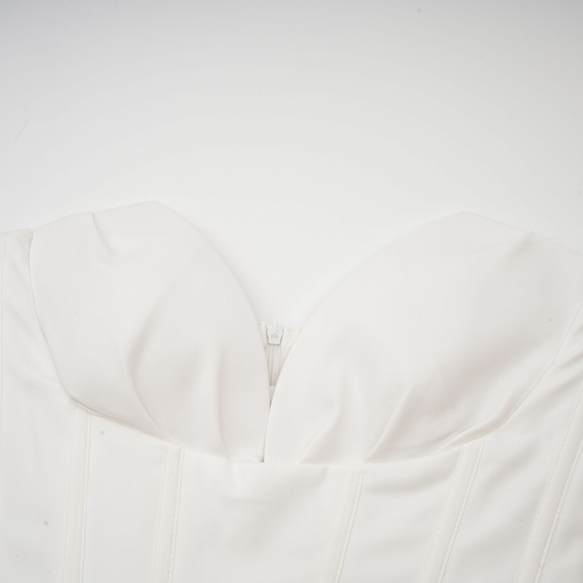 Katherine White Off-Shoulder Corset Midi Dress