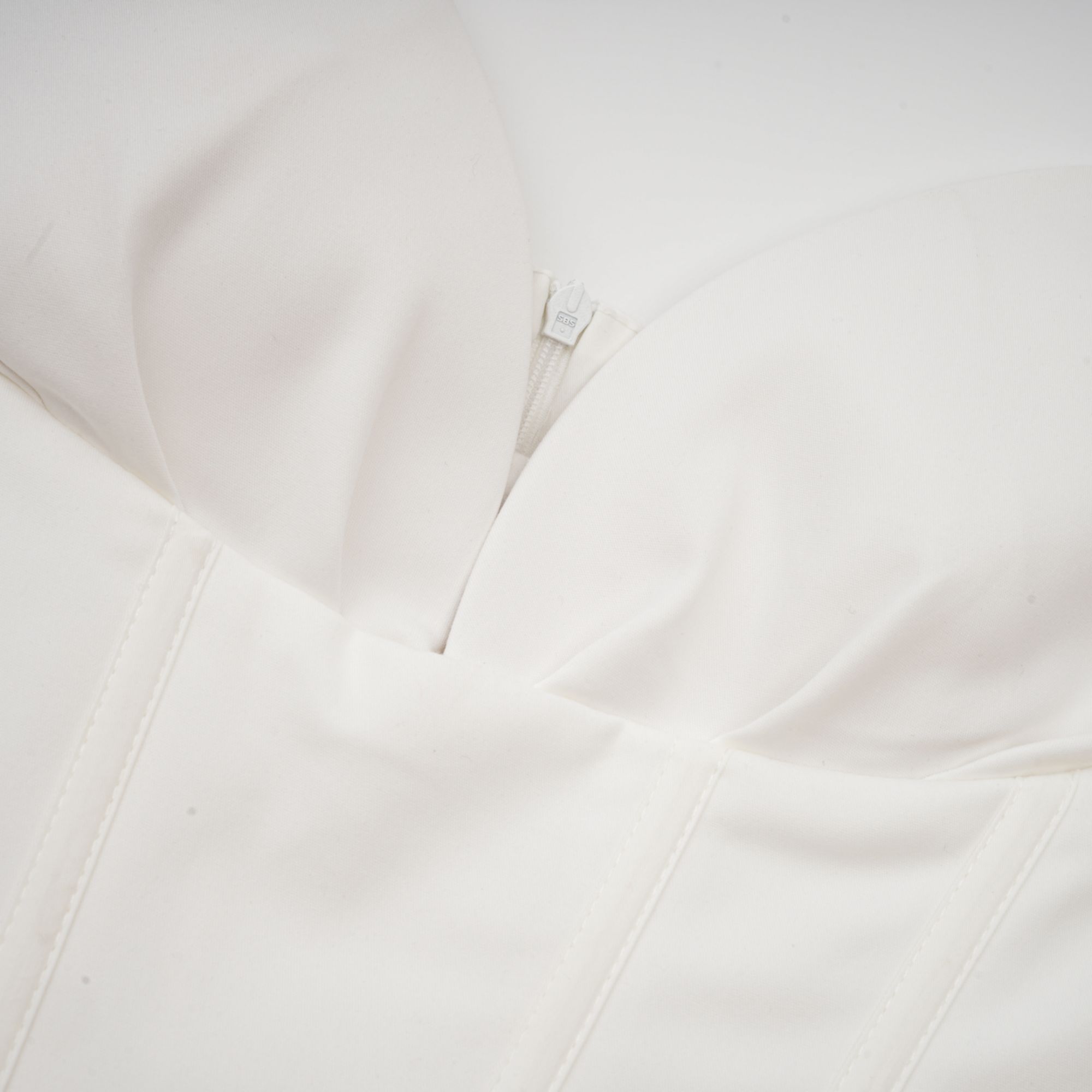 Katherine White Off-Shoulder Corset Midi Dress