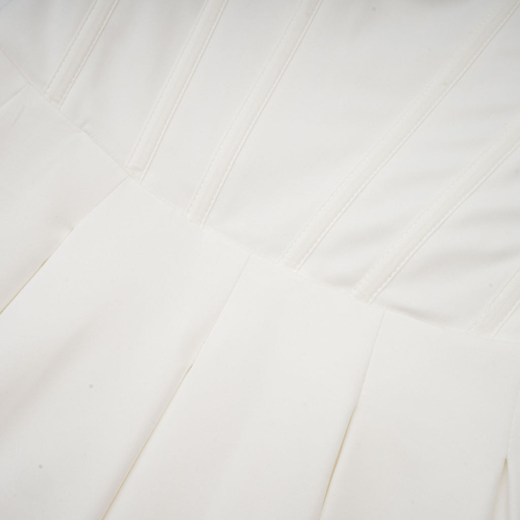 Katherine White Off-Shoulder Corset Midi Dress