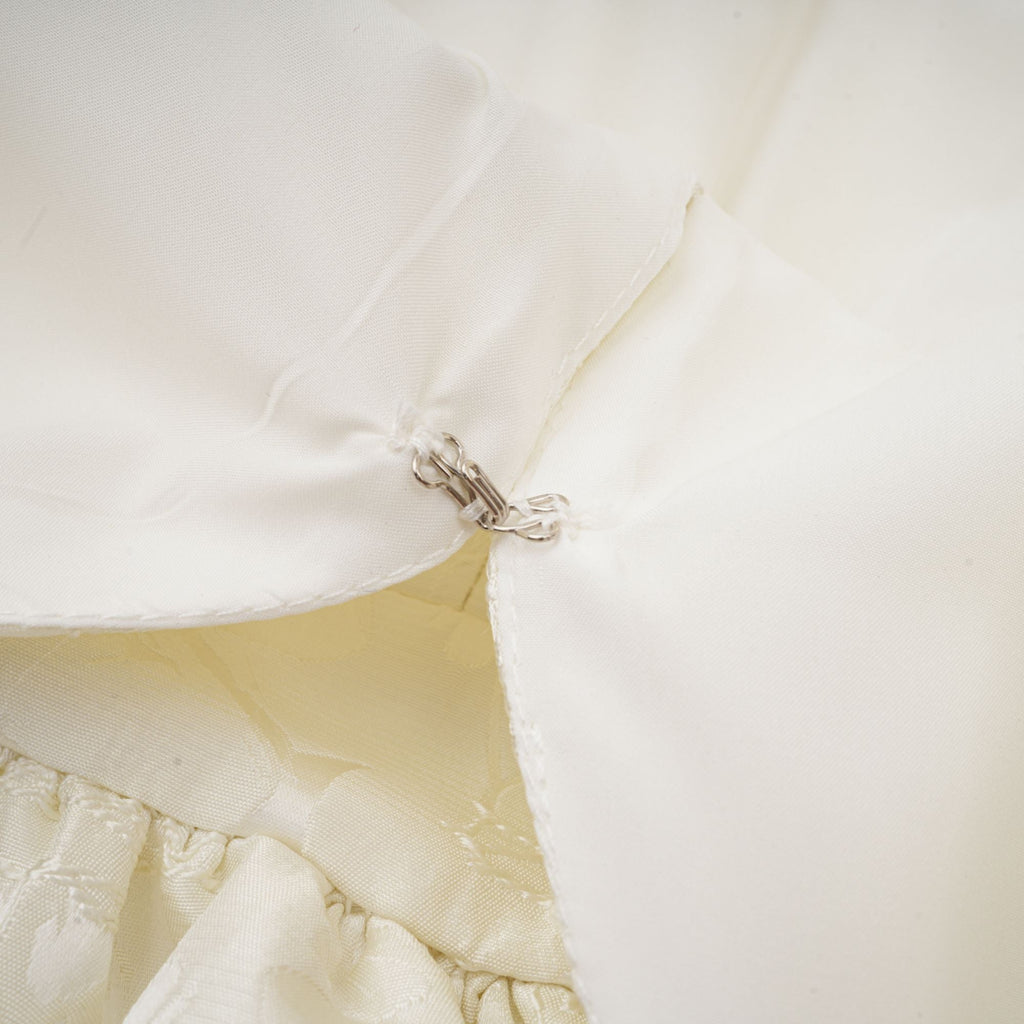 Colette white jacquard tiered mini dress