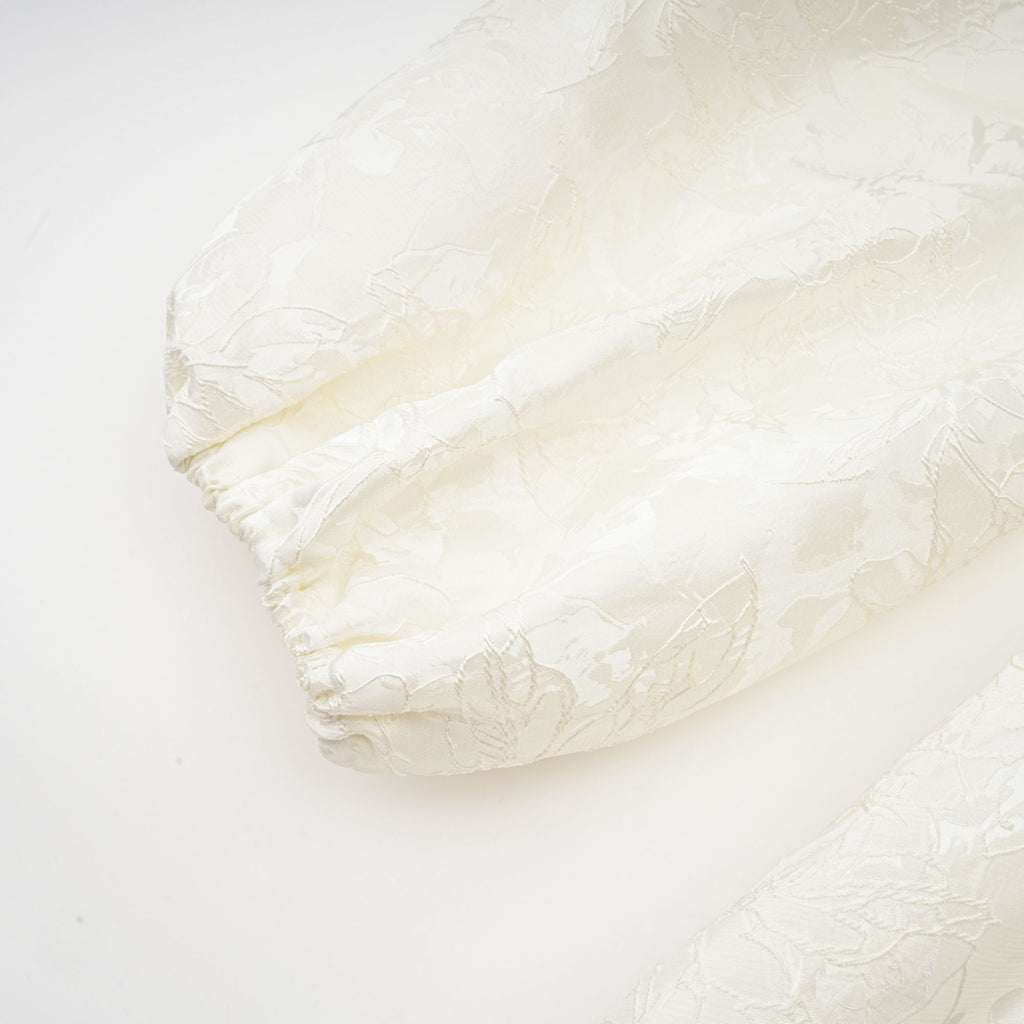 Colette white jacquard tiered mini dress