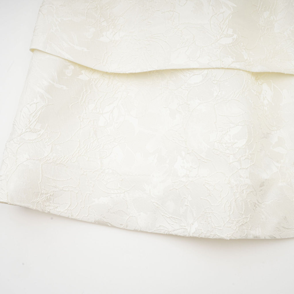 Colette white jacquard tiered mini dress