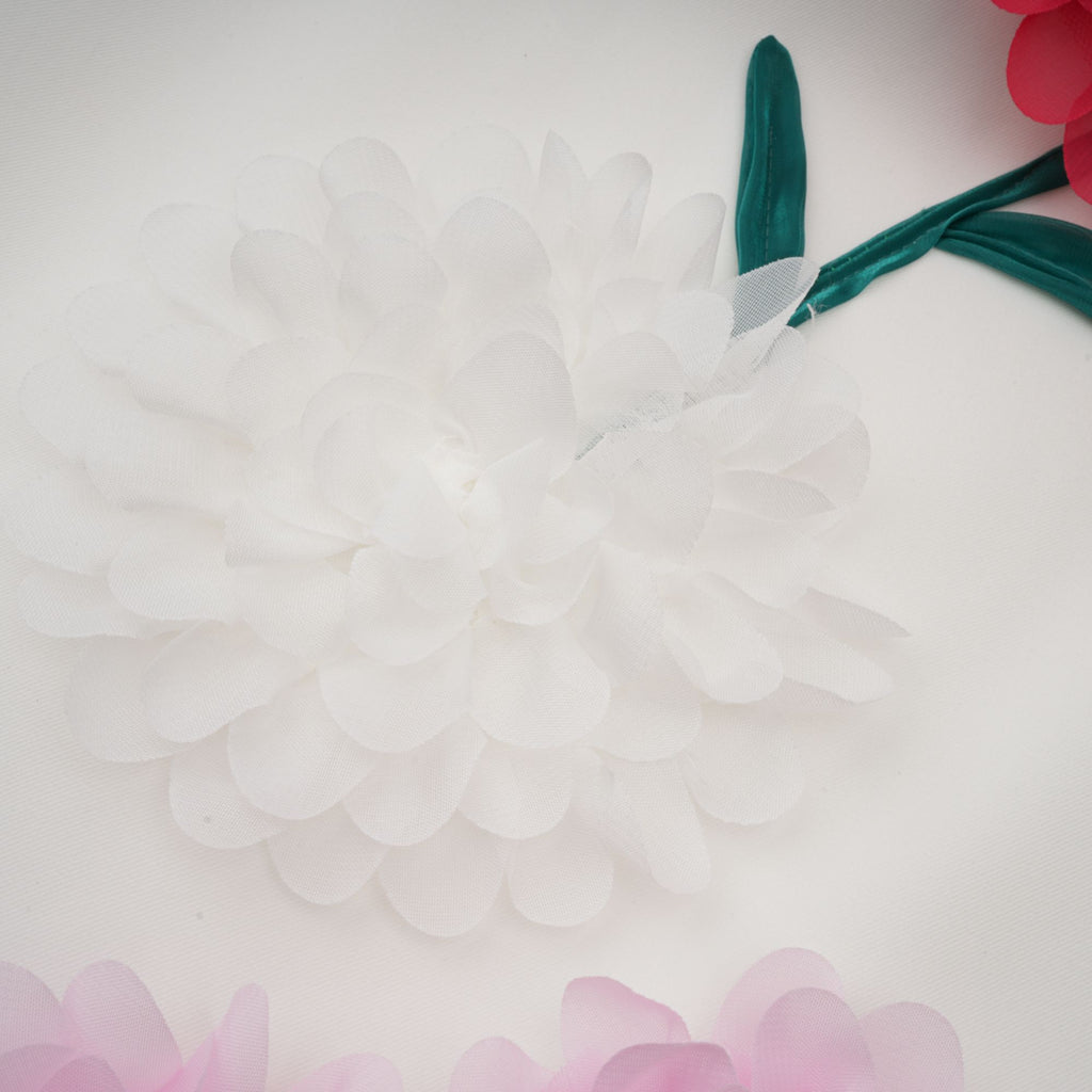 Véronique white 3d-petal sleeveless mini dress