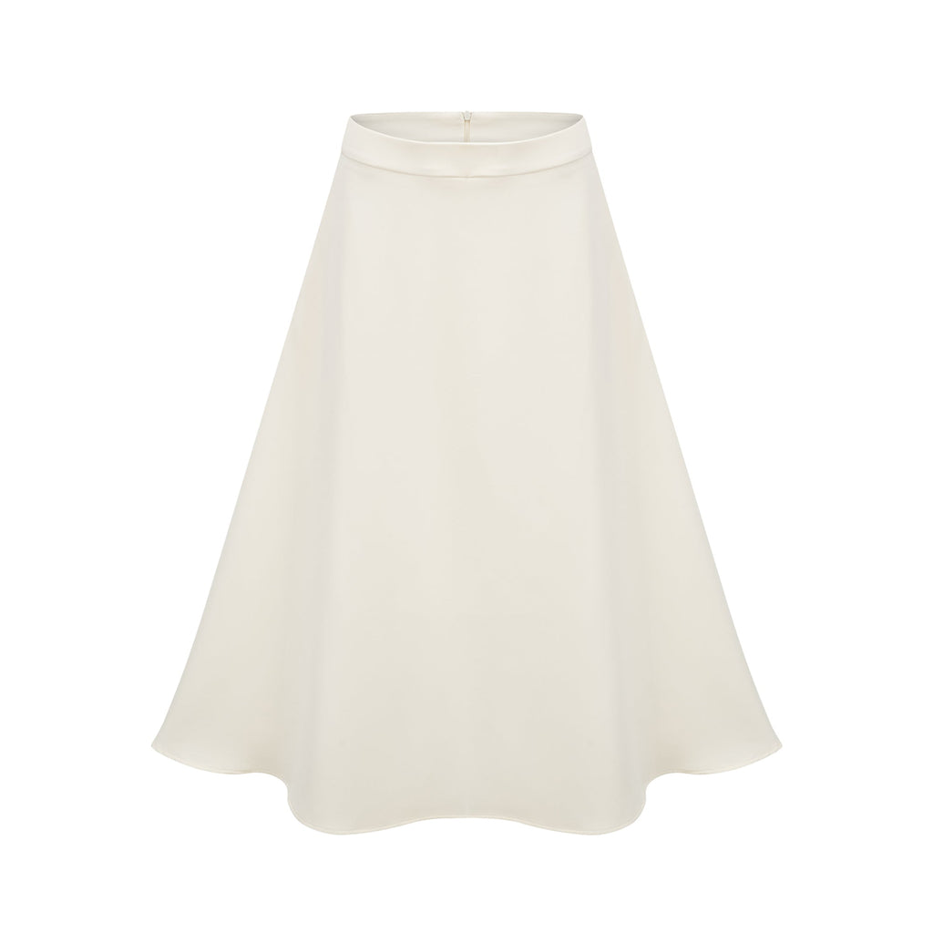 Coralie neutrala 3D-blommiga topp- och kjolset med matchande mönster