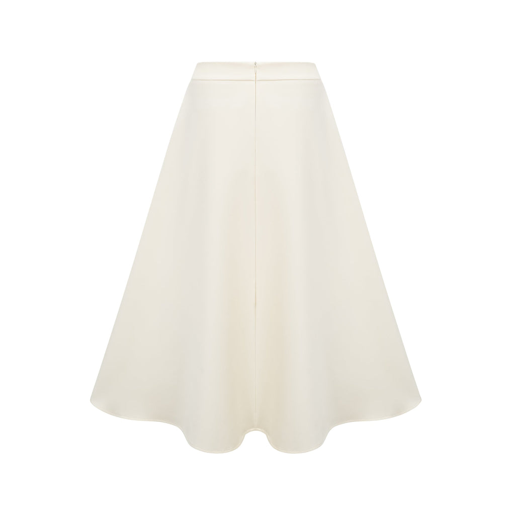 Coralie neutrala 3D-blommiga topp- och kjolset med matchande mönster