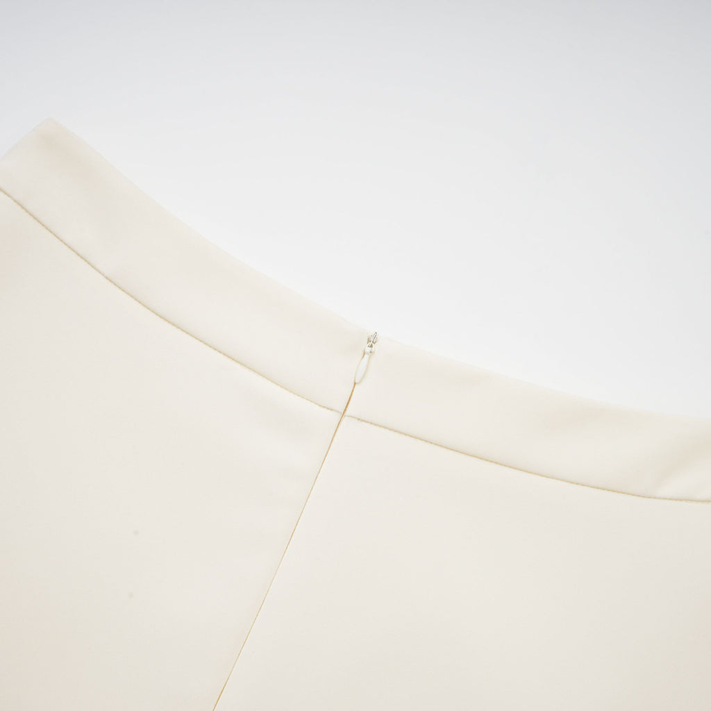 Coralie neutrala 3D-blommiga topp- och kjolset med matchande mönster