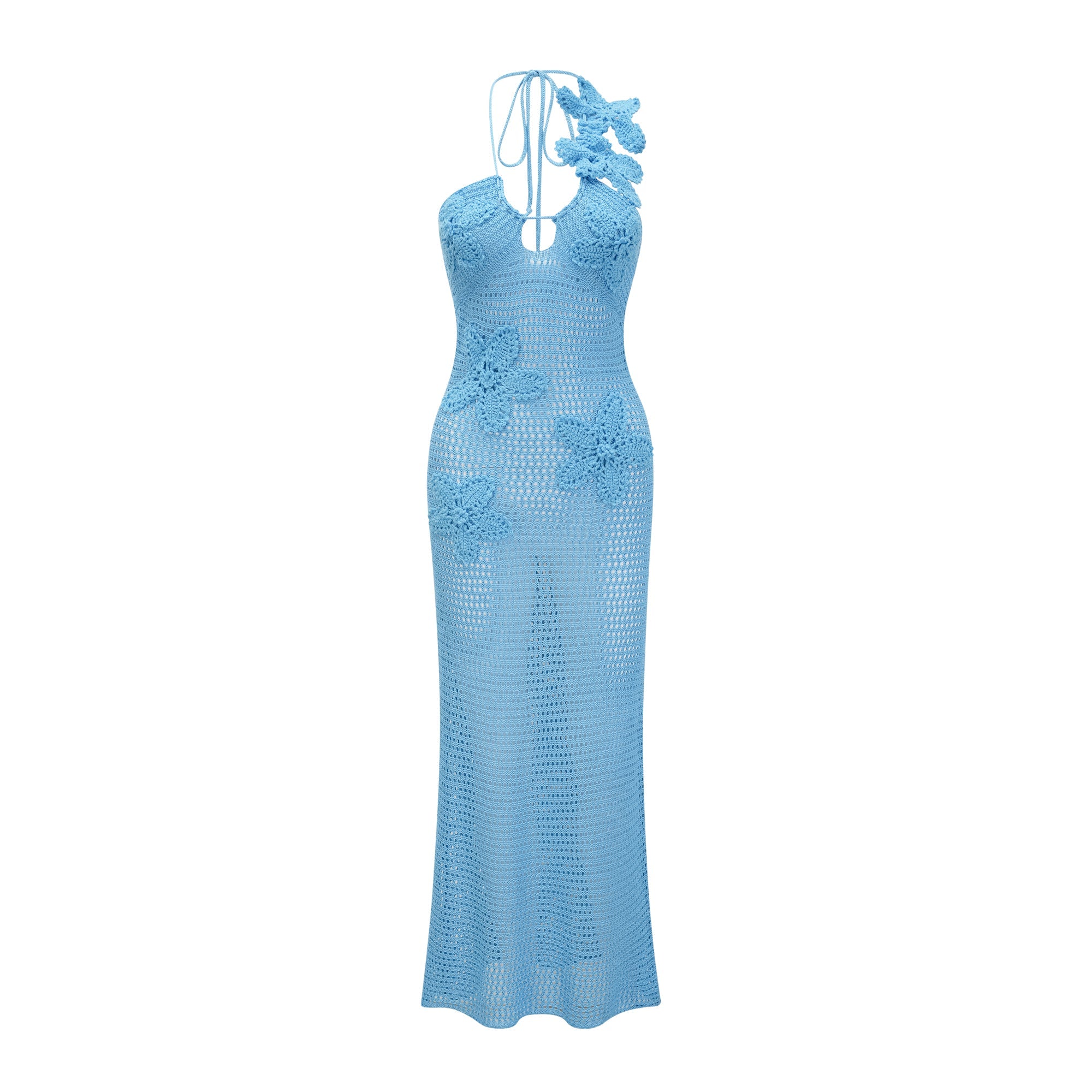 Diane crochet faux-flower embellished maxi dress