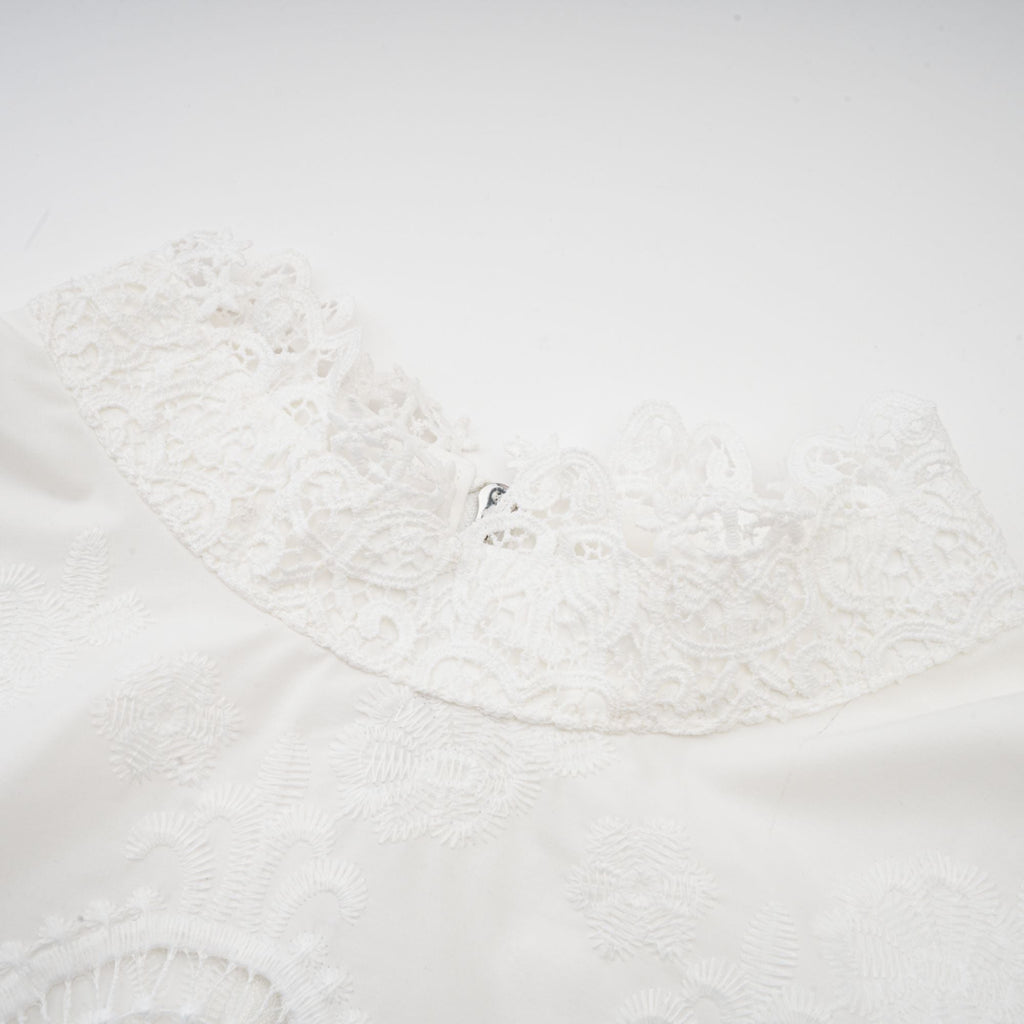 Raphaëlle lace-trim cut-out cropped top & trousers matching set