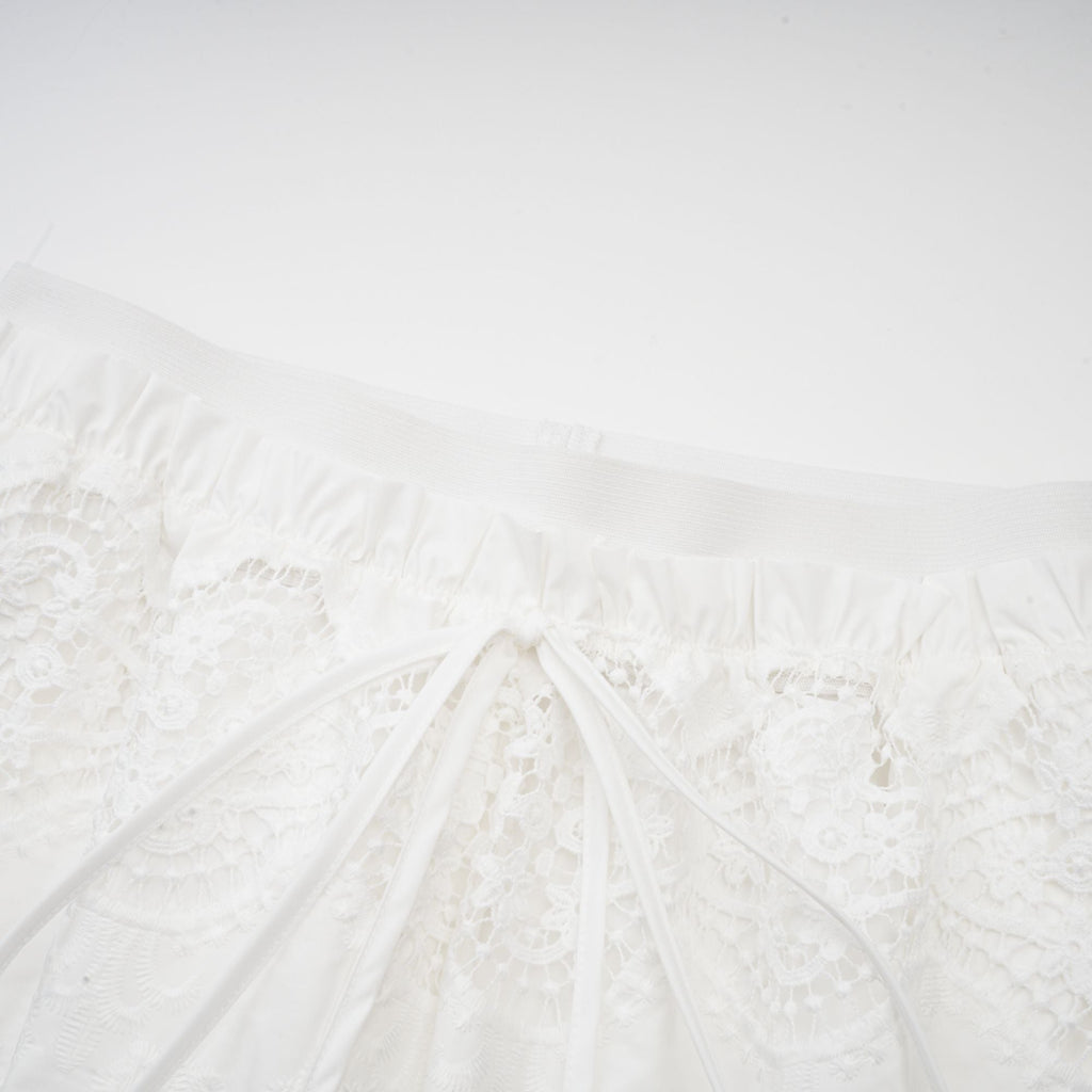 Raphaëlle lace-trim cut-out cropped top & trousers matching set