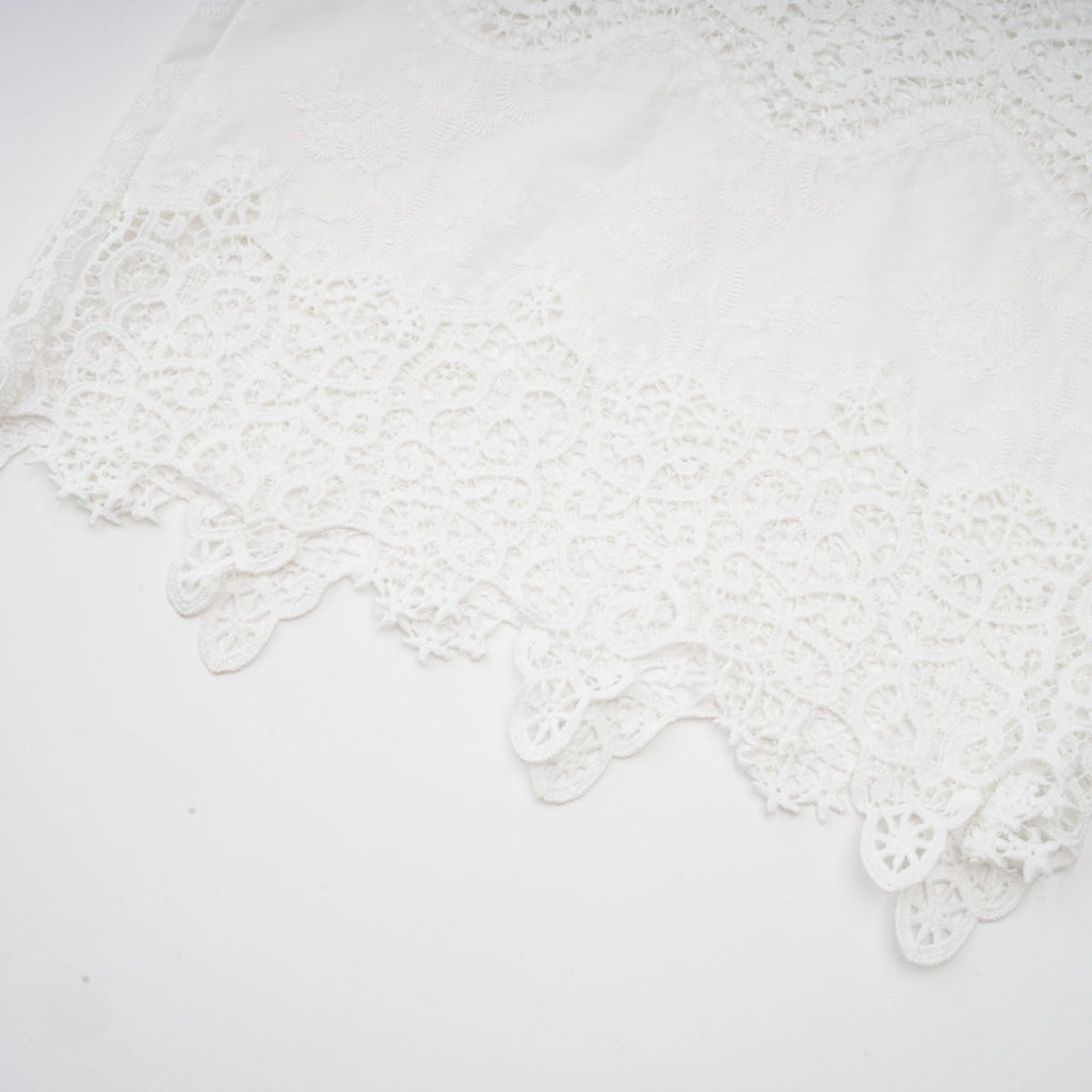 Raphaëlle lace-trim cut-out cropped top & trousers matching set