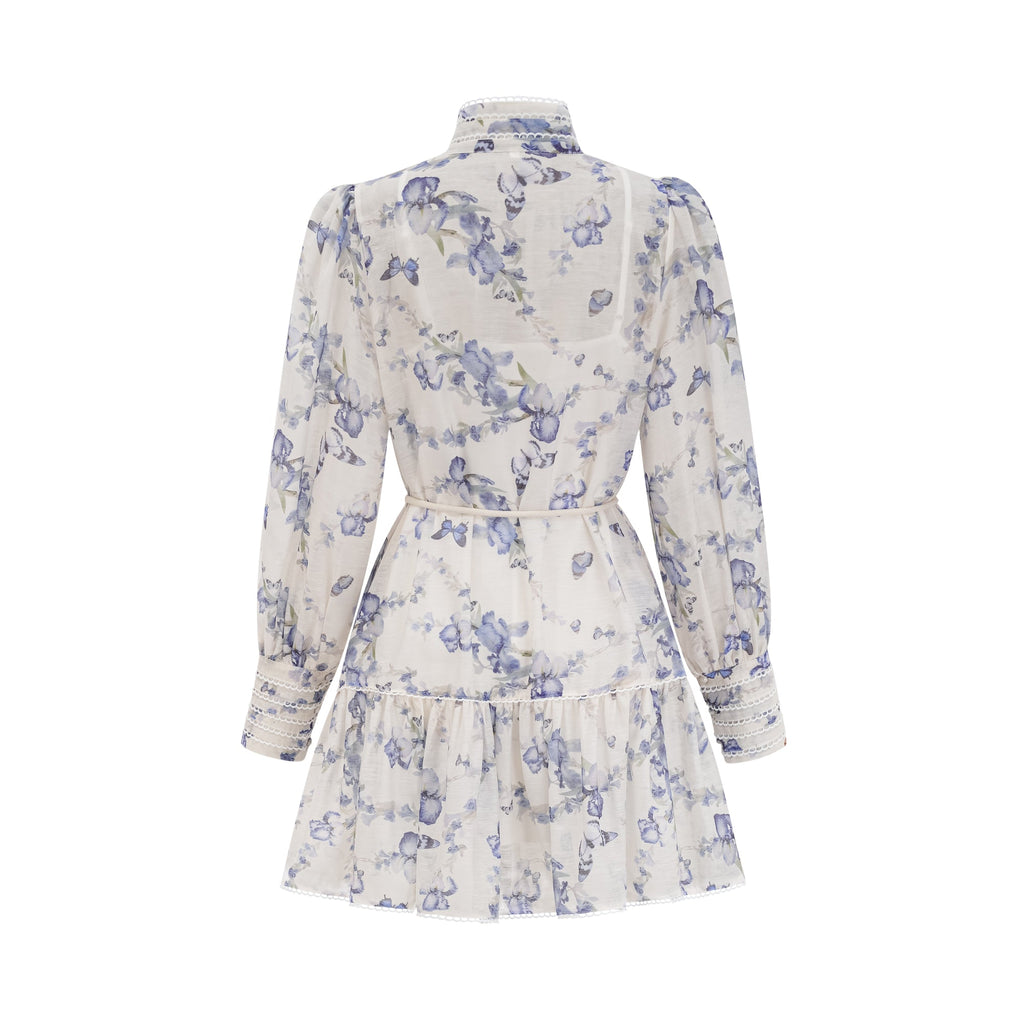 Blandine floral-print flared chiffon mini dress