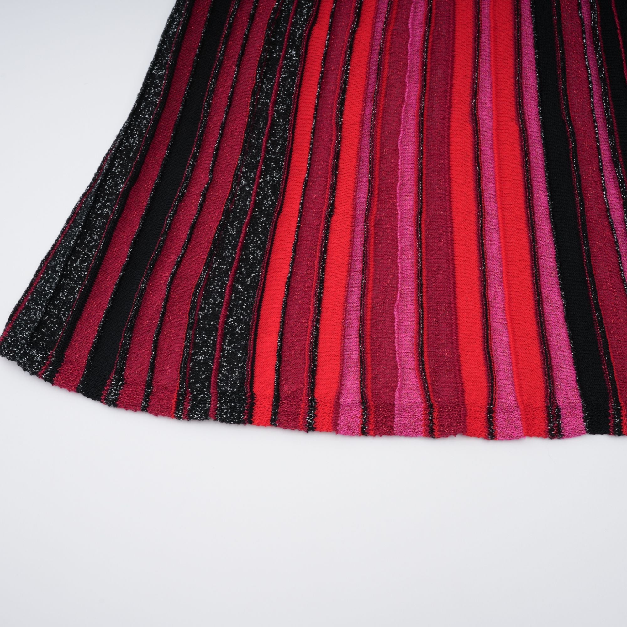 Amaryllis Röd Paljettrandig Stickad Miniklänning