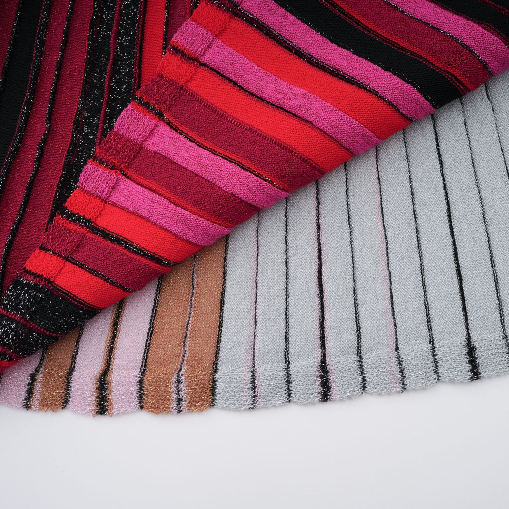 Amaryllis Röd Paljettrandig Stickad Miniklänning