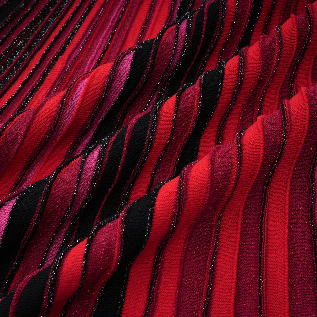 Amaryllis Röd Paljettrandig Stickad Miniklänning