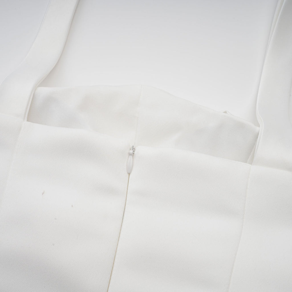 Olivia white halterneck ruffled mini dress