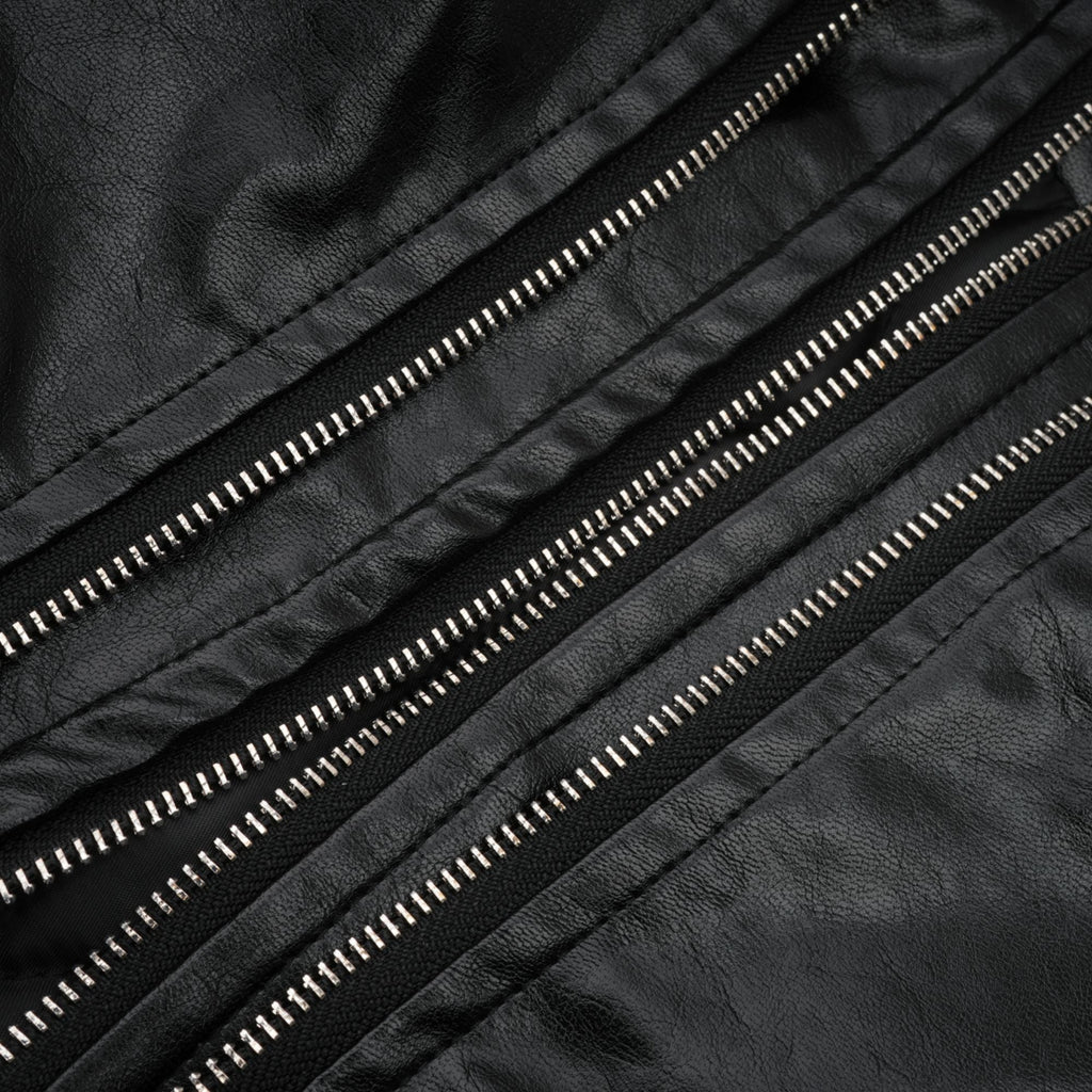 Virginie quiltad, kort skinnjacka