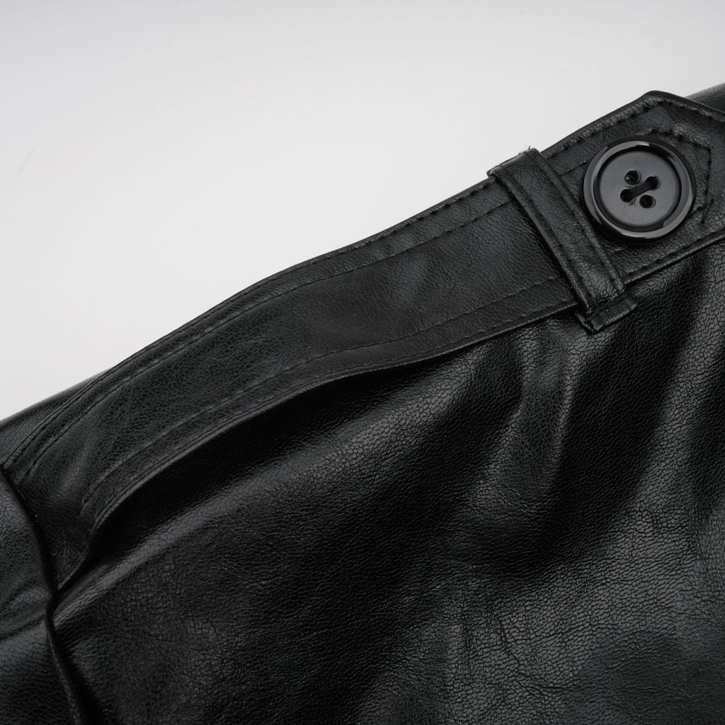 Virginie quiltad, kort skinnjacka