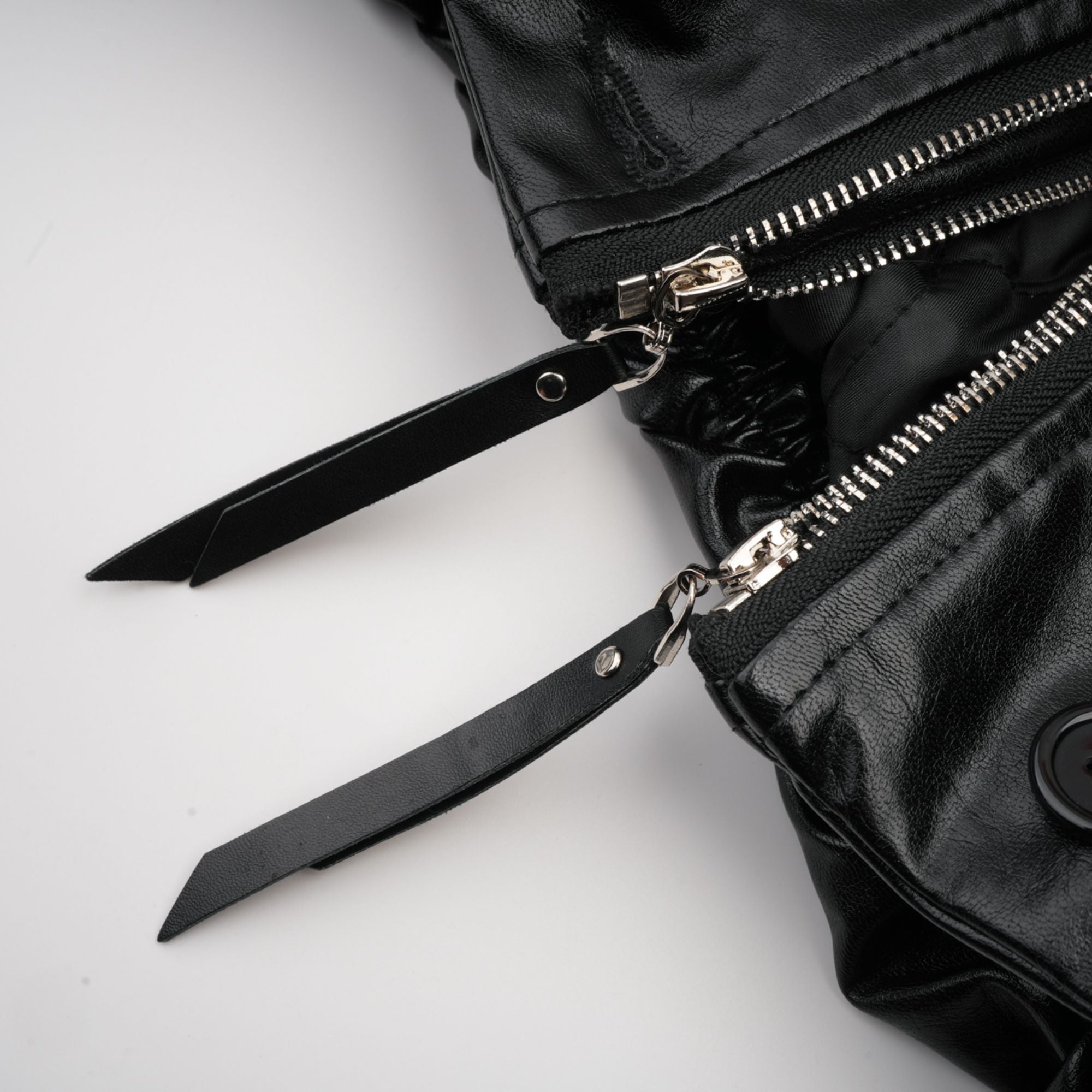 Virginie quiltad, kort skinnjacka