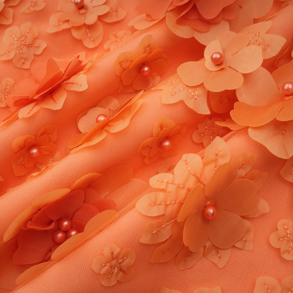 Orphée orange faux-flower mini dress