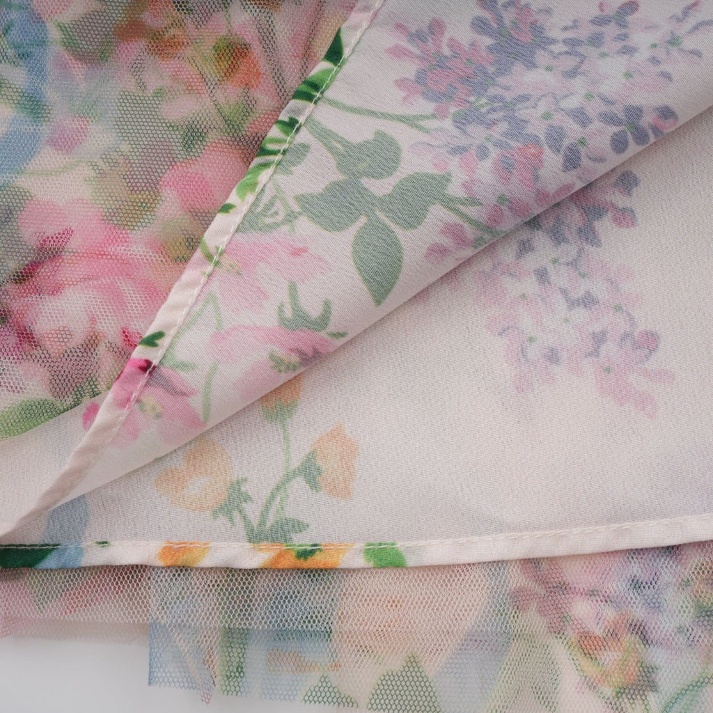 Candice floral ruffled tulle midi dress