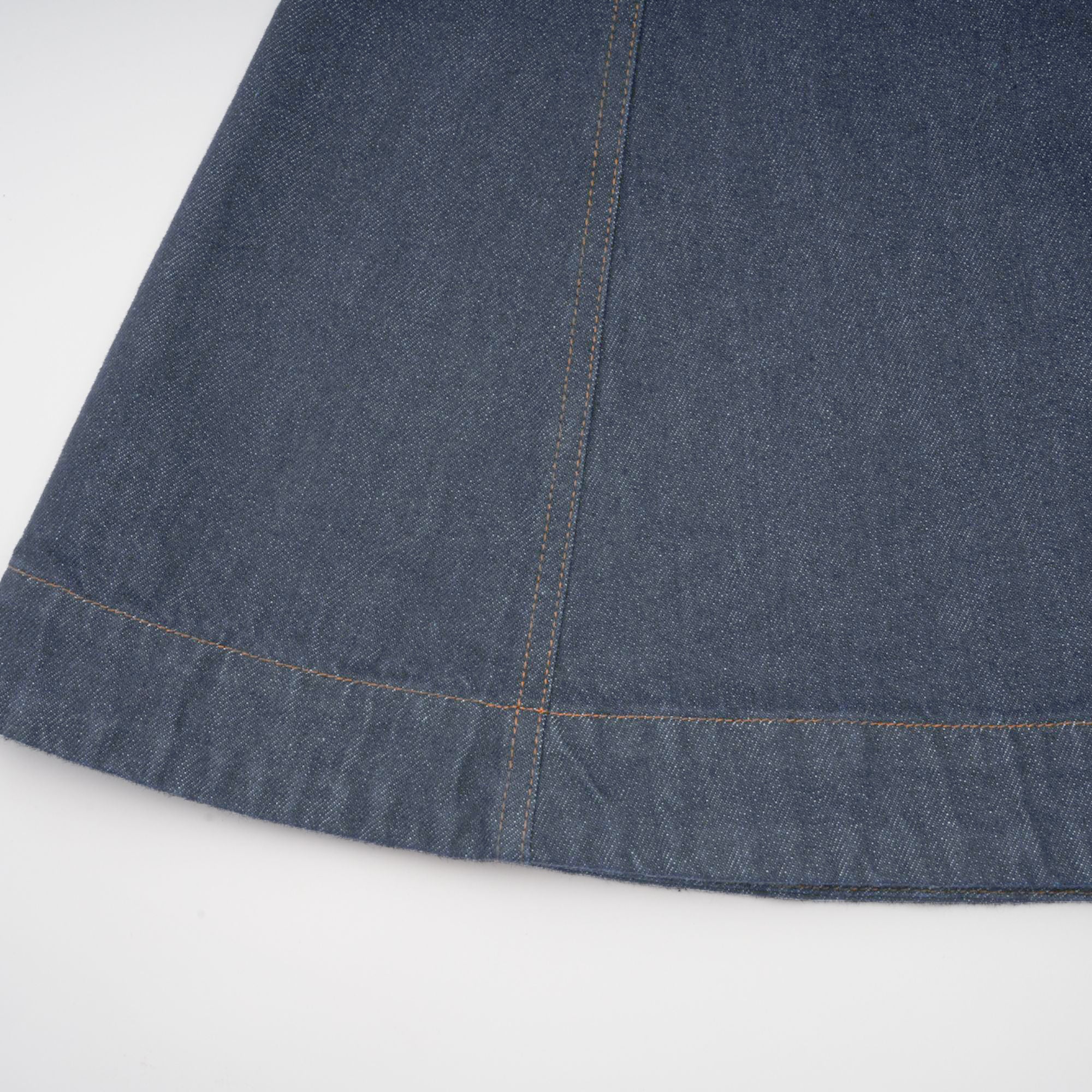 Mirabel dark-blue contrast-stitch denim mini dress