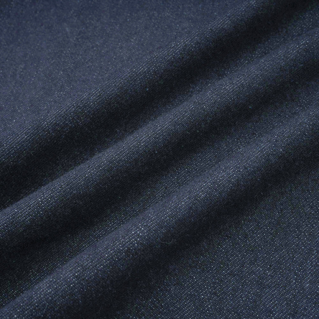 Mirabel dark-blue contrast-stitch denim mini dress