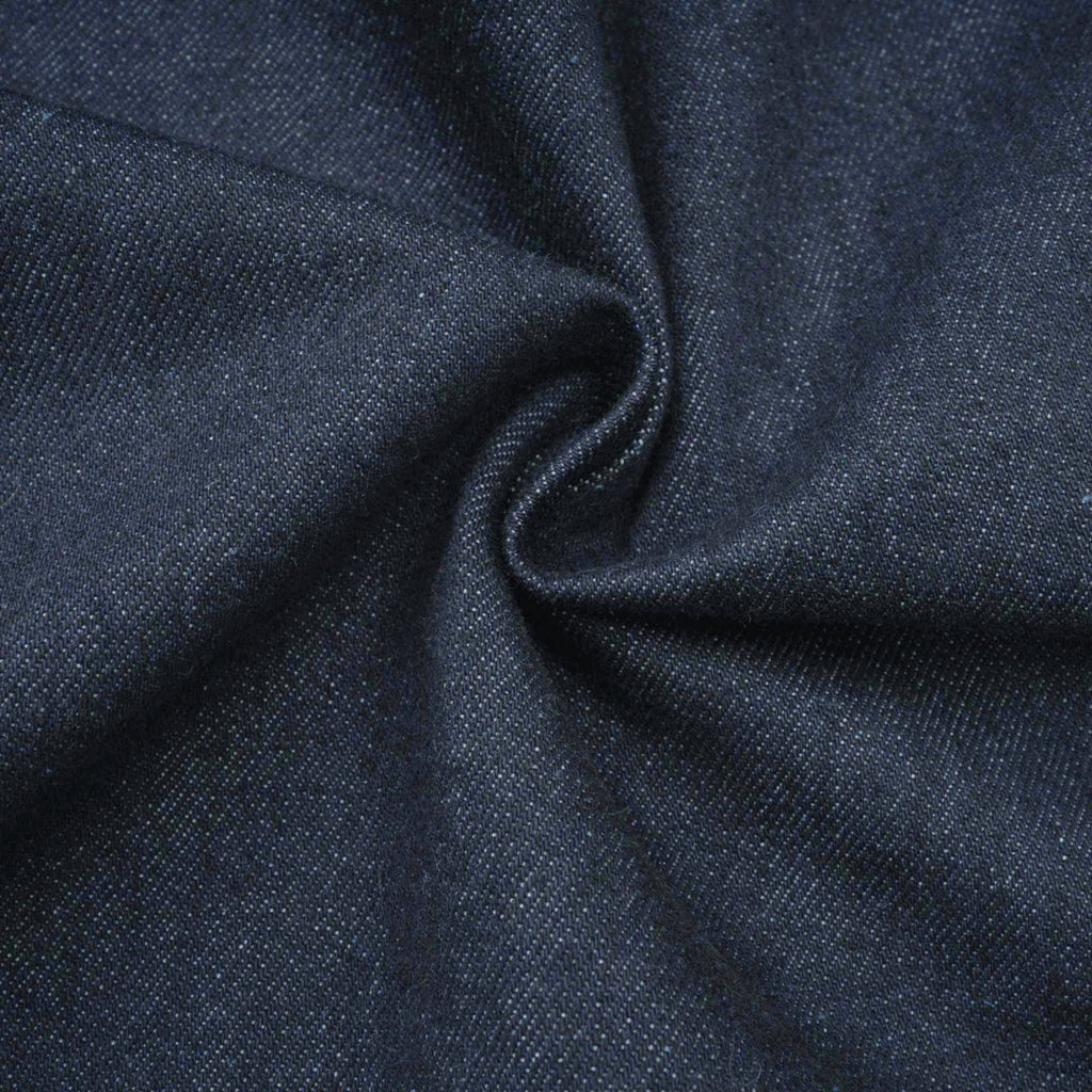 Mirabel dark-blue contrast-stitch denim mini dress