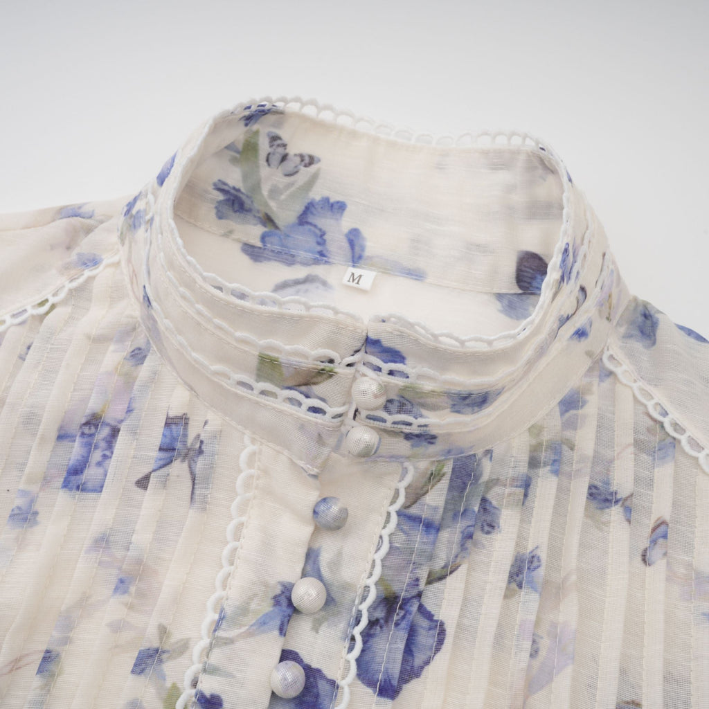 Blandine floral-print flared chiffon mini dress