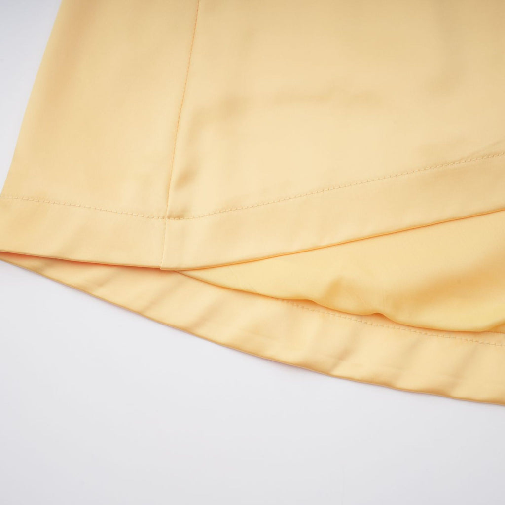 Avril Gul Blommig Broderad Miniklänning