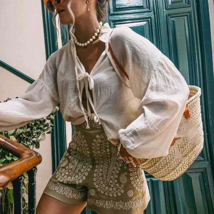 Valenti | Comfortabele Boho-Stijl Linnen Dames Shorts